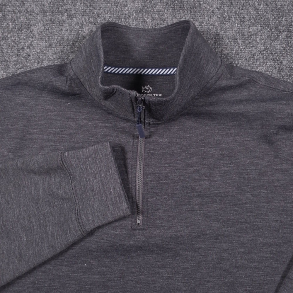 NWT Southern Tide Whyche Interlock Pullover Mens M Castle Rock Gray 1/4 Zip